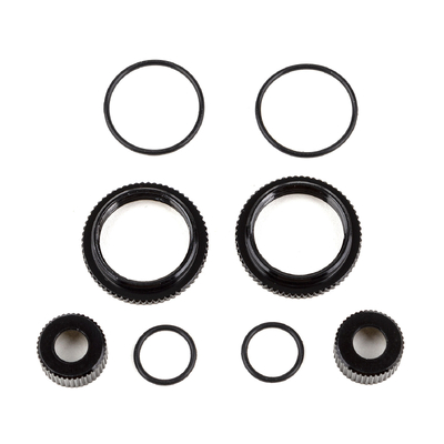 13mm Shock Collar and Seal Retainer Set, black aluminum