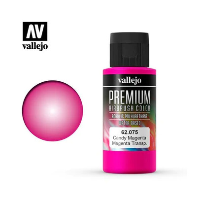 AV62075 | Vallejo Premium Colour Candy Magenta 60ml Acrylic Airbrush paint