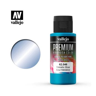 AV62046 | Vallejo Premium Colour Metallic Blue 60ml Acrylic Airbrush paint