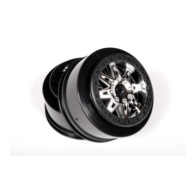 Axial 2.2 3.0 Raceline Renegade Wheels - 41mm (Chrome/Black) (2p