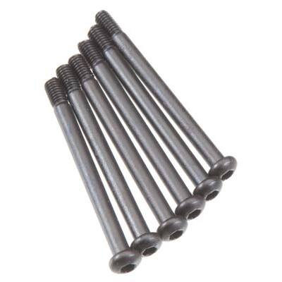Axial M3x35mm Hex Socket Button Head Screw Shaft (Black) (6pcs)