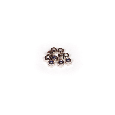 Axial M2.5 Nylon Locking Hex Nut - Silver (10pcs)