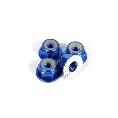 Axial M4 Serrated Nylon Lock Nut (Blue) (4pcs)