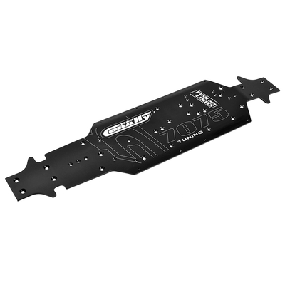 Team Corally - Chassis LWB - Swiss Made 7075 T6 - 3mm - Hard Anodised - Black - Made In Italy