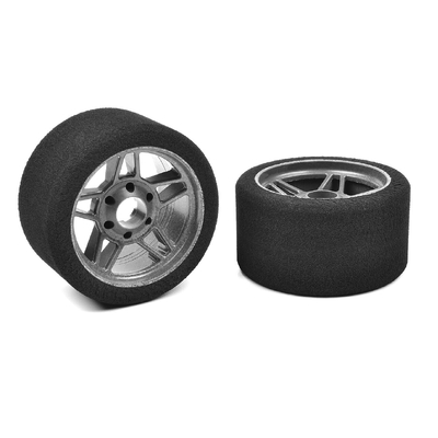 Team Corally - Attack foam tires - 1/8 Circuit - 35 shore - Front - 69mm - Carbon rims - 2 pcs