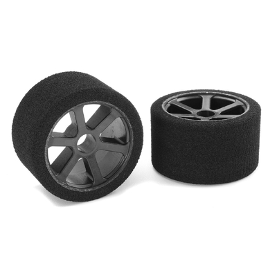 Team Corally - Attack foam tires - 1/12 Circuit - 30 shore Pink - Front - Carbon rims - 2 pcs