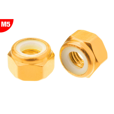 Team Corally - Aluminium Nylstop Nut - M5 - Gold - 10 pcs