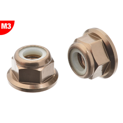 Team Corally - Aluminium Nylstop Nut - M3 - Flanged - Gun Metal - 10 pcs