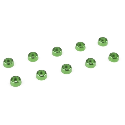 Team Corally - Aluminium Washer - for M2 Socket Head Screws - OD=6mm - Green - 10 pcs