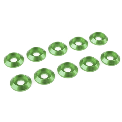 Team Corally - Aluminium Washer - for M4 Button Head Screws - OD=12mm - Green - 10 pcs