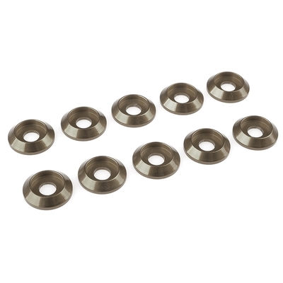 Team Corally - Aluminium Washer - for M4 Button Head Screws - OD=12mm - Gun Metal - 10 pcs
