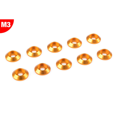 Team Corally - Aluminium Washer - for M3 Button Head Screws - OD=10mm - Gold - 10 pcs