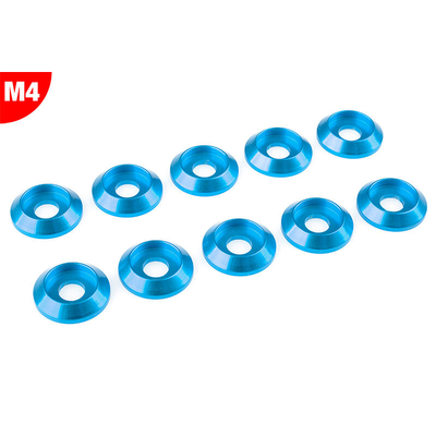 Team Corally - Aluminium Washer - for M4 Button Head Screws - OD=12mm - Blue - 10 pcs