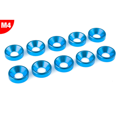 Team Corally - Aluminium Washer - for M4 Flat Head Screws - OD=10mm - Blue - 10 pcs