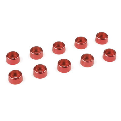 Team Corally - Aluminium Washer - for M3 Socket Head Screws - OD=8mm - Red - 10 pcs