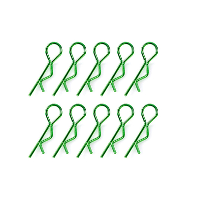 Team Corally - Body Clips - 45° Bent - Small - Green - 10 pcs