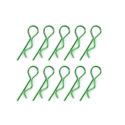 Team Corally - Body Clips - 45° Bent - Medium - Green - 10 pcs