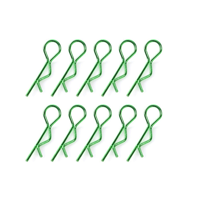 Team Corally - Body Clips - 45° Bent - Large - Green - 10 pcs