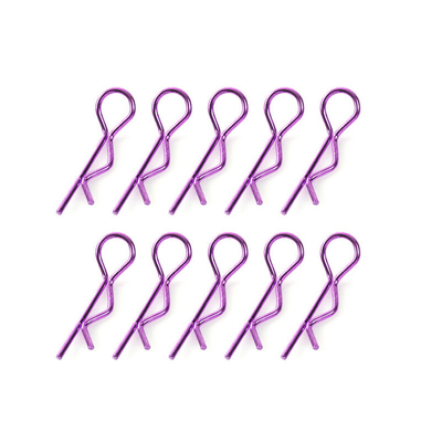 Team Corally - Body Clips - 45° Bent - Large - Purple - 10 pcs