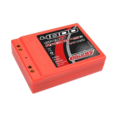 Team Corally - Sport Racing 45C - 4800 mAh - 7,4V 2S - Competition Li-Po Battery Pack - Stick SQUARE Hardcase - Dual Gold Connector 4mm