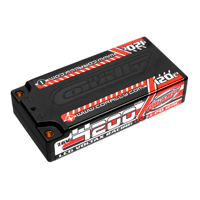 Team Corally - Voltax 120C LiPo HV Battery - 4200 mAh - 7.6V - LCG Shorty 2S - 4mm Bullit
