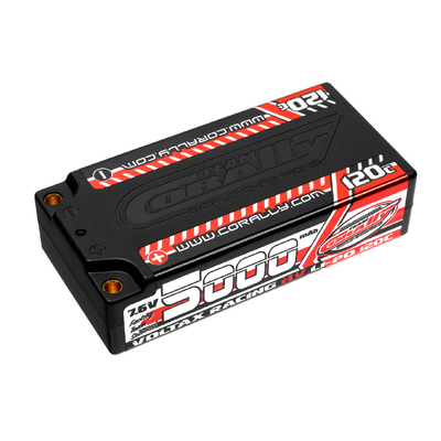 Team Corally - Voltax 120C LiPo HV Battery - 5000 mAh - 7.6V - Shorty 2S - 4mm Bullit