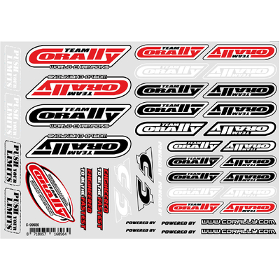 Team Corally - Sponsor Stickersheet CORALLY - Precut - 210x148mm - 1 pc