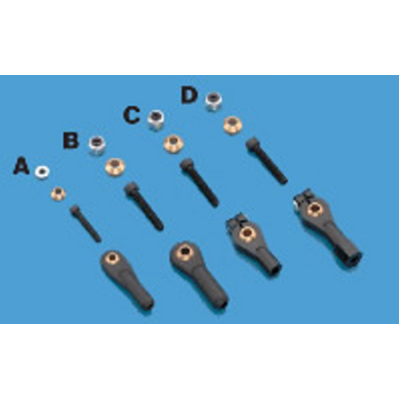 DUBRO 2262 4-40 HEAVY DUTY BALL LINKS (2 PCS PER PACK) (BLACK)