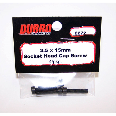 DUBRO 2272 3.5MM X 15 SOCKET-HEAD CAP SCREWS (4 PCS/PACK)