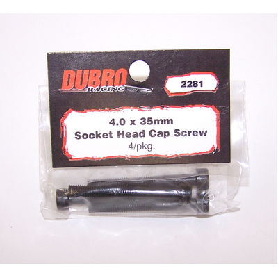 DUBRO 2281 4.0MM X 35 SOCKET-HEAD CAP SCREWS (4 PCS/PACK)