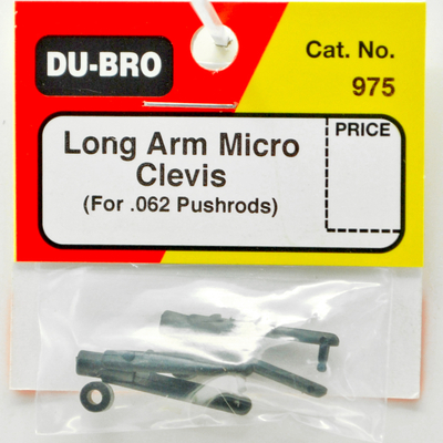 DUBRO 975 LONG ARM MICRO CLEVIS (FOR .062) BLACK