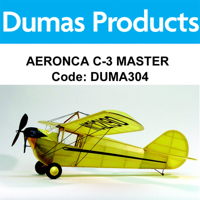 DUMAS 304 AERONCA C-3 MASTER 30 INCH WINGSPAN RUBBER POWERED