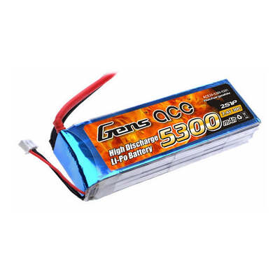GENS ACE 5300MAH 30C 7.4V SOFT CASE LIPO BATTERY (DEANS PLUG)