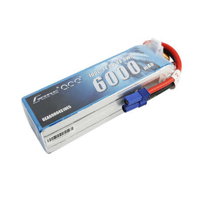 GENS ACE 6000MAH 14.8V 100C 4S1P LIPO BATTERY PACK WITH EC5 PLUG