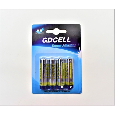 1.5V AA Alkaline Battery SOLD AS 4 per pack. 12packs per box.