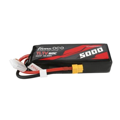 GENS ACE 3S 5000MAH 11.1V 60C SOFT CASE LIPO BATTERY (XT60)