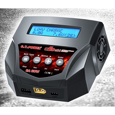 Mini Charger Multi Chemistry AC 6 Amp 60 watt  Lithium batteries 2-4s,NiCd/NiMH 6-8s