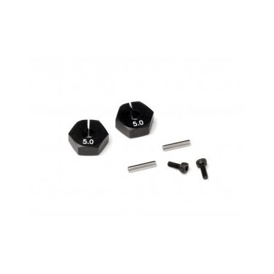 HB Hex Wheel Hub 5.0mm (Black/2pcs)