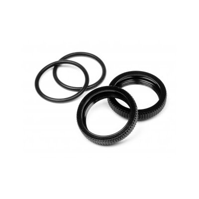 HB Big Bore Shock Spring Adjust Nut (Black/2pcs)