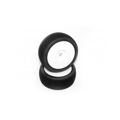 HB Megabite Mounted Tire (Red/White Wheel/ 1/8 Buggy/2pcs)