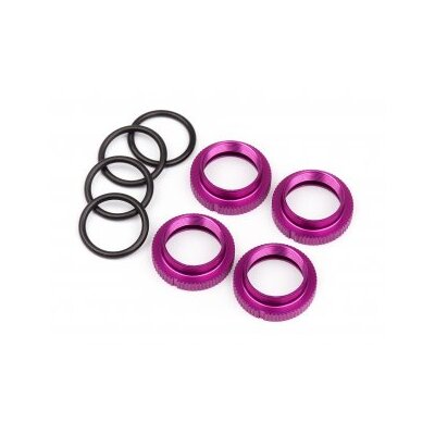HB Aluminium Shock Spring Adjuster Set (Purple/4pcs)