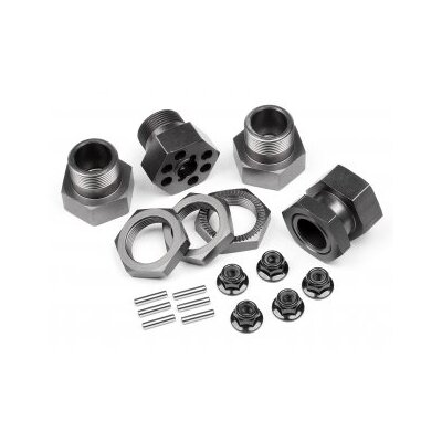 HPI Aluminium Wheel Hex Hub Set 24mm (Gray/4pcs)