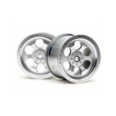 HPI 6 Spoke Wheel Matte Chrome (83x56mm/2pcs/14mm)