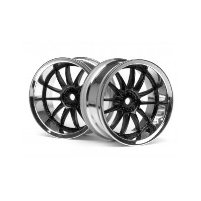 HPI Work XSA 02C Wheel 26mm Chrome/Black (2pcs) 6mm Offset