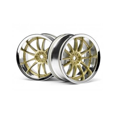 HPI Work XSA 02C Wheel 26mm Chrome/Gold (2pcs) 6mm Offset
