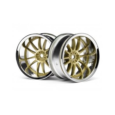 HPI Work XSA 02C Wheel 26mm Chrome/Gold (2pcs) 9mm Offset