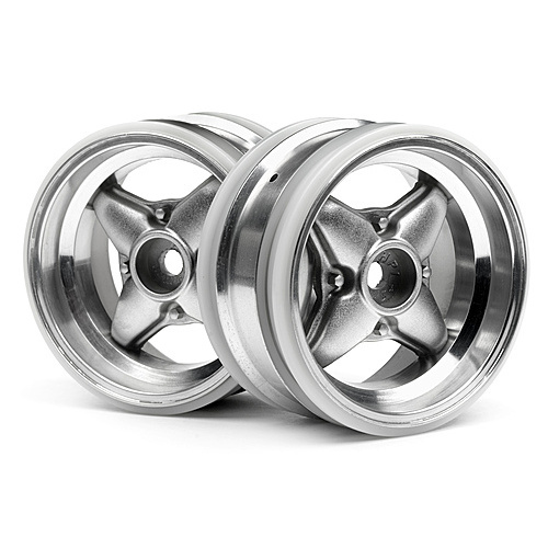 HPI 4 SPOKE WHEEL MATTE CHROME (3MM OFFS