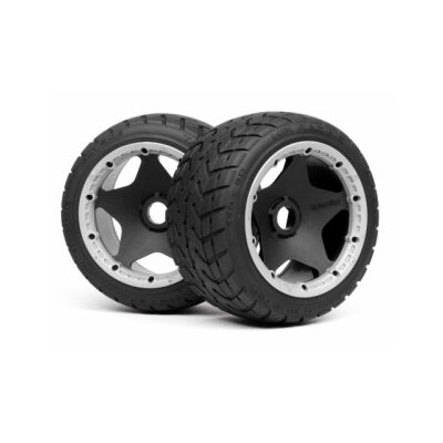 HPI Mounted Tarmac Buster Rib Tire M Compound (Rear)