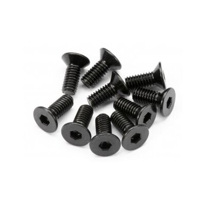 HPI Flat Head Screw M4x10mm (Hex Socket/10pcs)