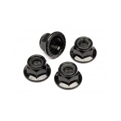 HPI Flanged Lock Nut M5 (Black/4pcs)